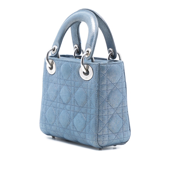 Pre-Loved Dior Mini Iridescent Lambskin Cannage Lady Dior - Picture 2 of 8